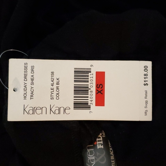 Karen Kane Little Black Dress with Black Sequin Stripe down front - Picture 8 of 11